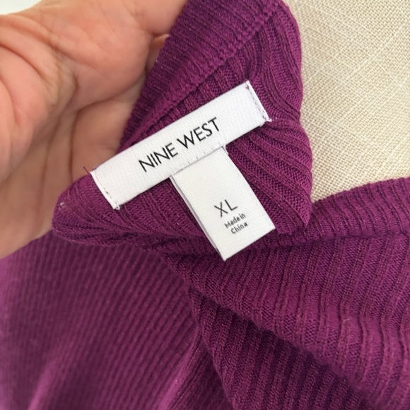 Nine West Purple Crew Neck Sweater with Long Sleeves - Picture 7 of 10